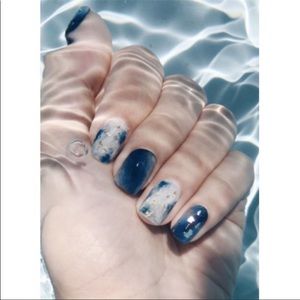 ☀️Ocean Navy Fake Nail☀️